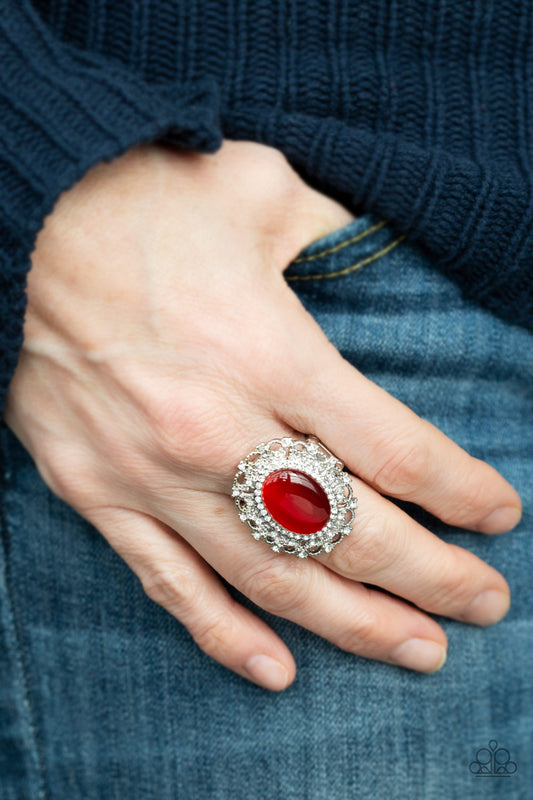 Paparazzi BAROQUE The Spell Red Moonstone Ring. #P4RE-RDXX-090XX. Get Free Shipping