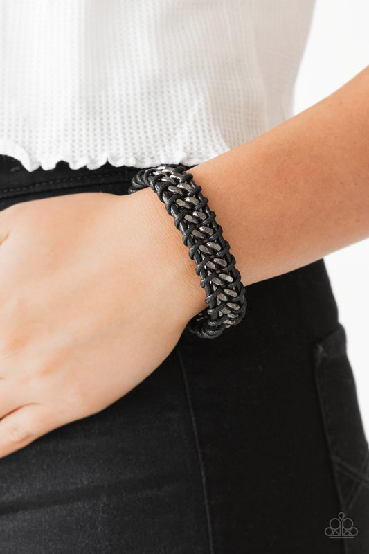 Paparazzi Bracelet ~ Racer Edge - Black Urban Bracelet