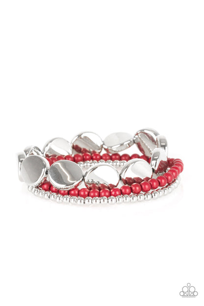 Paparazzi Bracelet ~ Beyond The Basics - Red