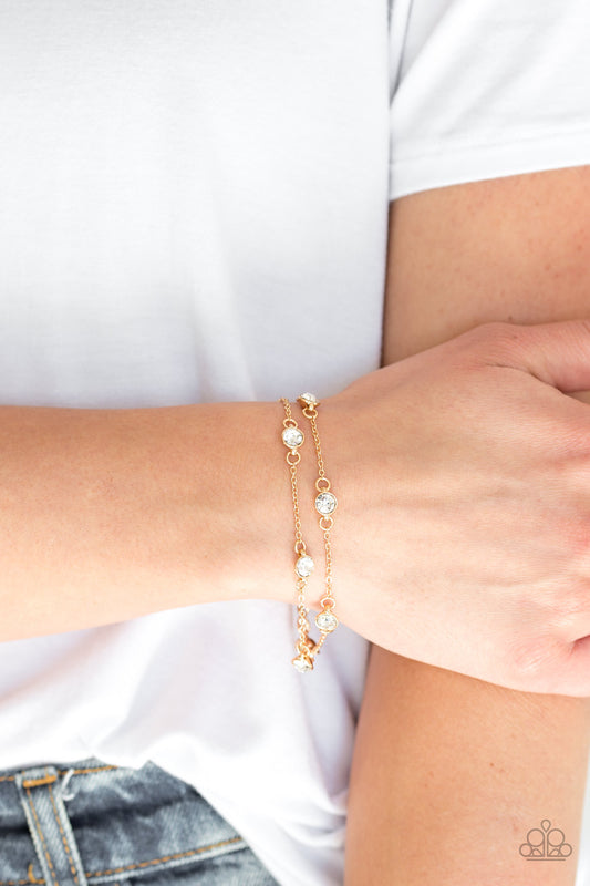 Spotlight Starlight Gold Dainty Bracelet Paparazzi Accessories