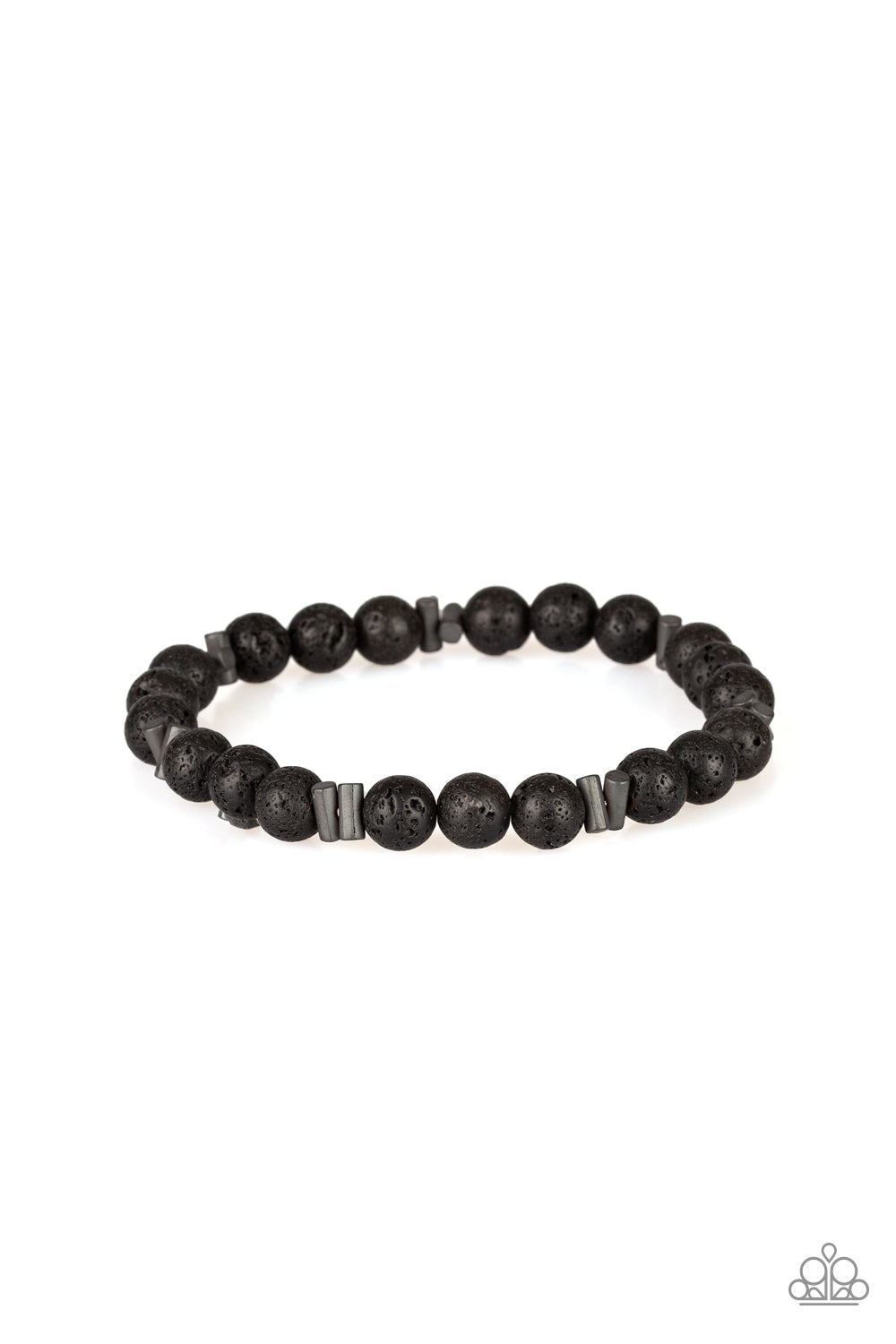 Renewed Black Bracelet Paparazzi Accessories Lava Rock Urban Stretchy Bracelet. Subscribe & Save