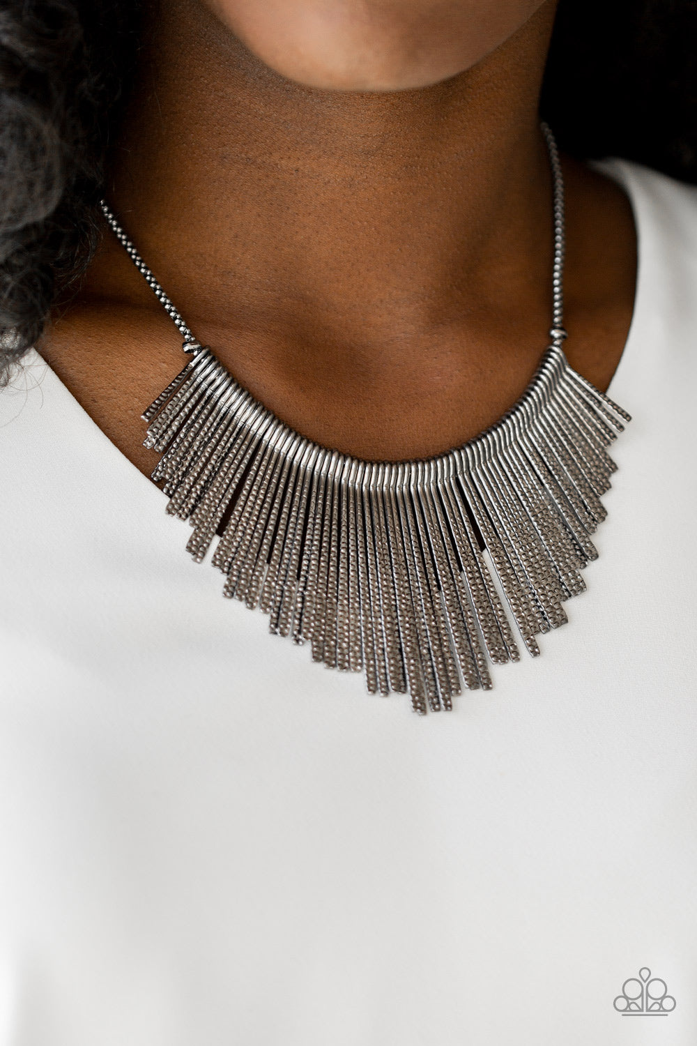 Metallic Mane - Black Necklace Paparazzi Accessories