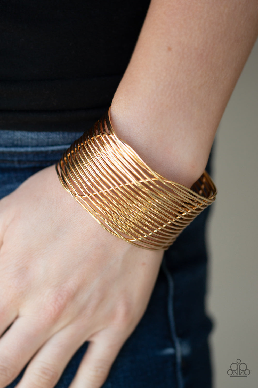 Paparazzi Bracelet ~ Retro Revamp - Gold Cuff Bracelet