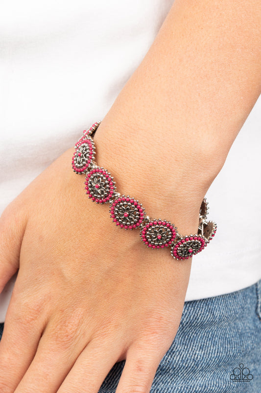 Paparazzi Bracelet Bohemian Flowerbed Pink Stretchy Bracelets. Get Free Shipping. #P9WH-PKXX-241XX