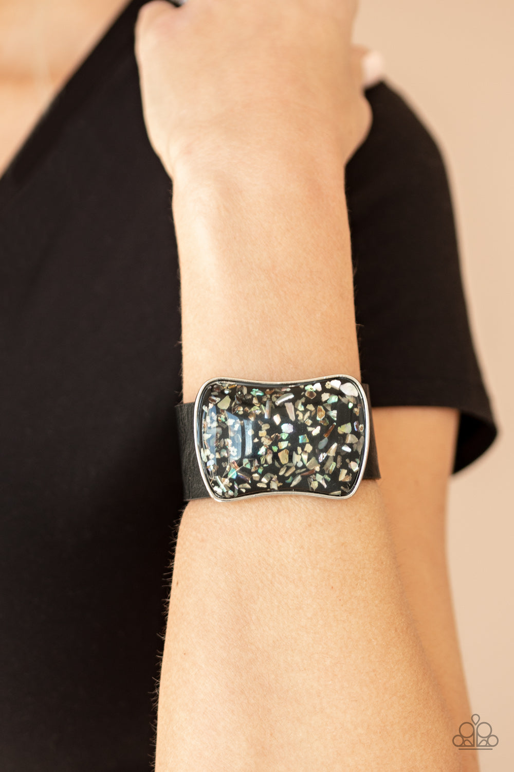 Twinkle Twinkle Little ROCK STAR - Black Urban Leather Band Bracelet