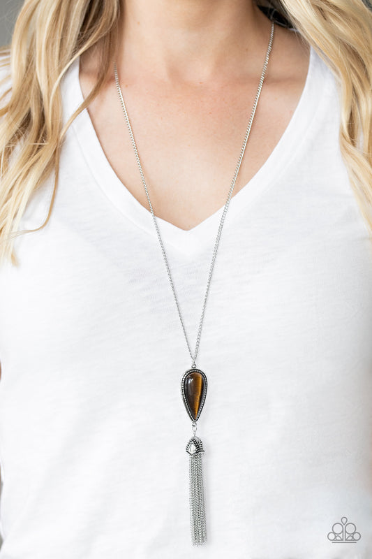 Paparazzi Necklace ~ Zen Generation - Brown Tiger's Eye Stone Necklace