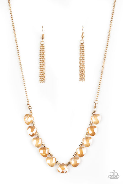 Paparazzi Necklace Catch a Fallen Star Gold Necklace Earrings included. Ships Free. #P2RE-GDXX-310XX