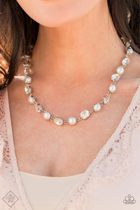 Paparazzi Go-Getter Gleam - White Pearl Necklace Fashion Fix January 2021