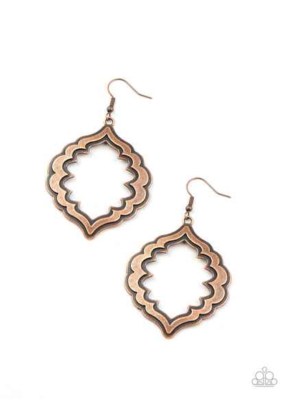 Paparazzi Earring ~ Taj Mahal Majesty - Copper