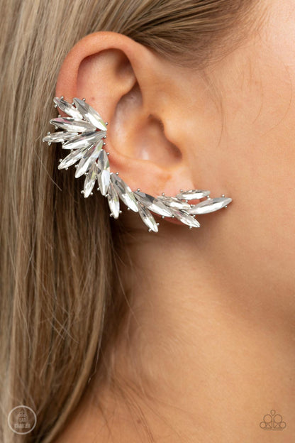 Paparazzi Because ICE Said So White Ear Crawlers Earrings. Get Free Shipping. #P5PO-CRWT-247XX