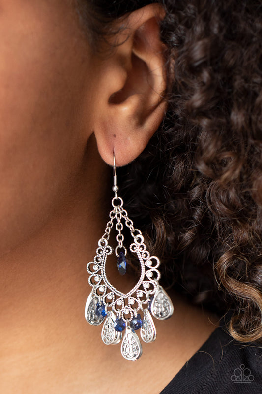 Paparazzi Musical Gardens Blue Earrings. Get Free Shipping. #P5ST-BLXX-012XX.. Blue Crystal