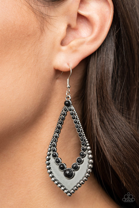 Paparazzi Essential Minerals Black Earring. Rustic $5 Jewelry. #P5SE-BKXX-199XX. Free Shipping.