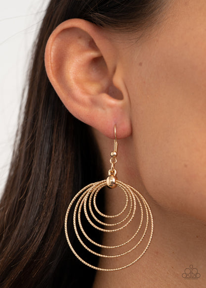 Paparazzi Earring ~ Elliptical Elegance - Gold