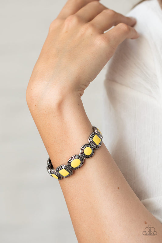 Paparazzi Vividly Vintage Yellow Stretchy $5 Bracelet. Subscribe & Save! #P9SE-YWXX-111XX