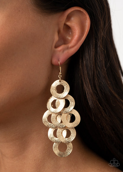 Paparazzi Earring ~ Scattered Shimmer - Gold