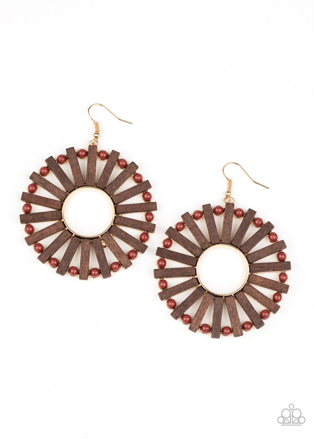 Paparazzi Solar Flare - Brown Earrings