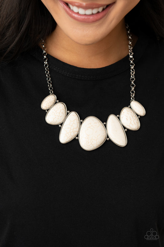 Paparazzi Primitive - White Necklace