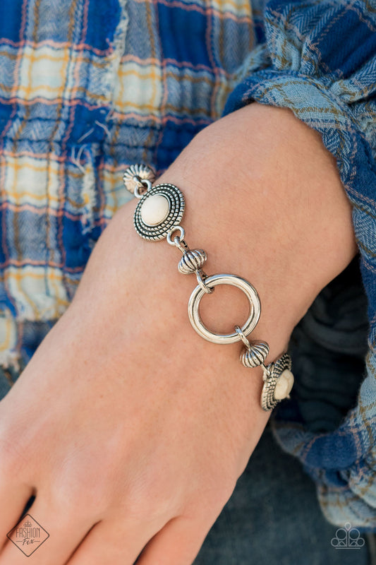 Musical Mountains White Stone Clasp Closure Bracelet Paparazzi Accessories. Get Free Shipping. 