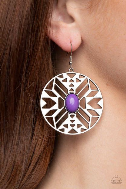 Southwest Walkabout Purple Earrings Paparazzi Accessories at AainaasTreasureBox #P5TR-PRXX-047XX