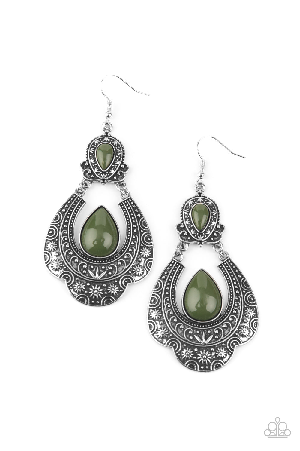 Rise and Roam Military Olive Green Earrings Paparazzi Accessories $5 Jewelry. Get Free Shipping!  