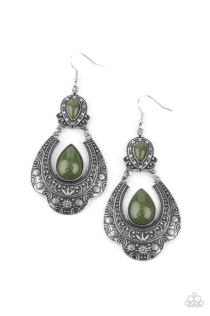 Rise and Roam Military Olive Green Earrings Paparazzi Accessories $5 Jewelry. Get Free Shipping!  