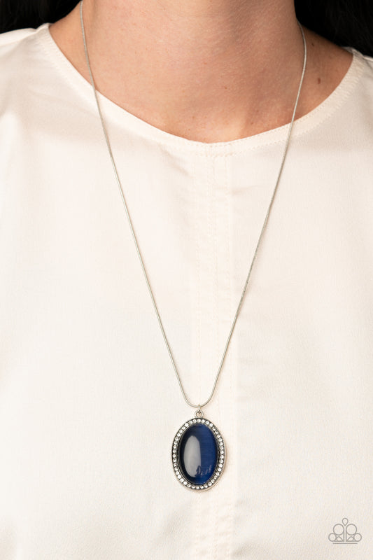 Paparazzi GLISTEN To This - Blue Cat's Eye Stone Necklace #P2RE-BLXX-302XX