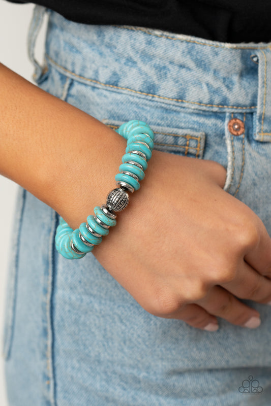 Eco Experience - Blue Bracelet Paparazzi Accessories $5 Jewelry. Get Free Shipping! #P9SE-BLXX-329WW