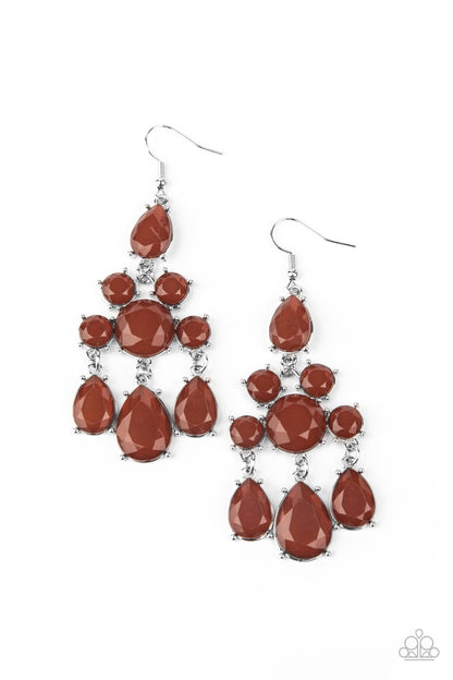 Afterglow Glamour Brown Earring Paparazzi Accessories. #P5ST-BNXX-016XX. Subscribe & Save