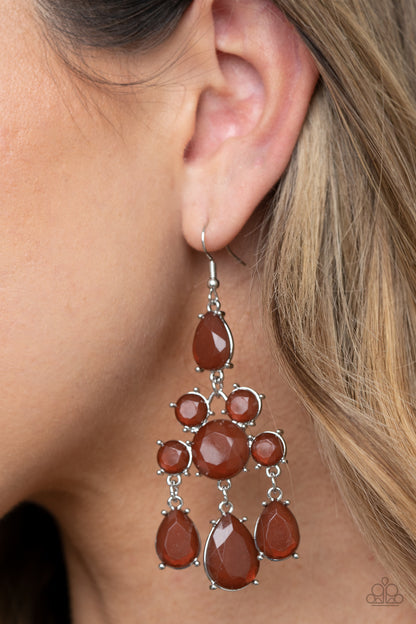 Paparazzi Afterglow Glamour Brown Earring. Get Free Shipping. #P5ST-BNXX-016XX