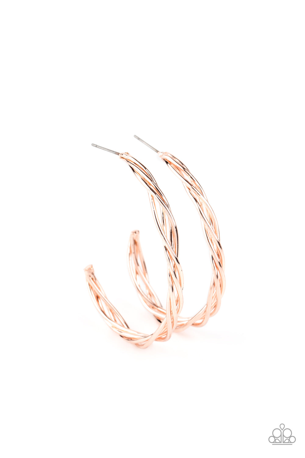 Paparazzi Twisted Tango Rose Gold Earring. Get Free Shipping. #P5HO-GDRS-167XX. Twisted Hoop Earring