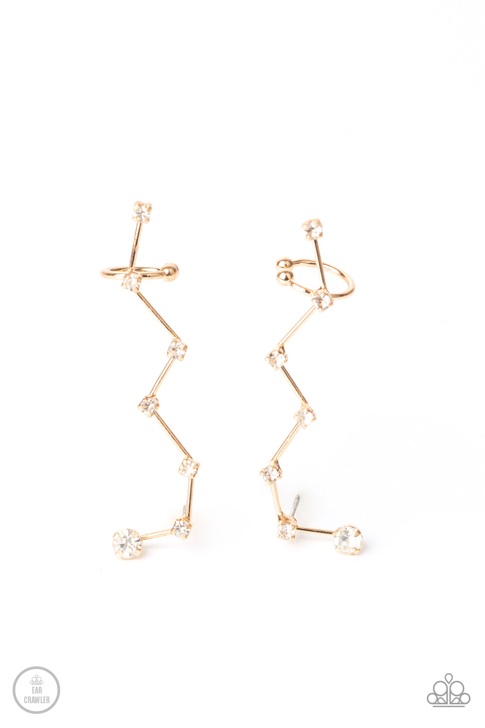 CONSTELLATION Prize - Gold Ear Crawlers Earring Paparazzi Accessories $5 Jewelry ready to ship