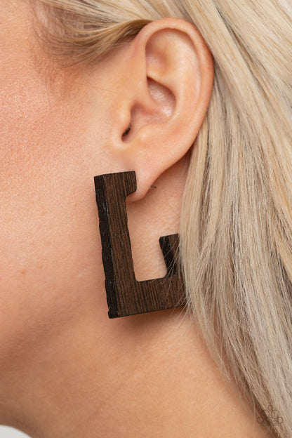 Paparazzi Earring ~ The Girl Next OUTDOOR - Brown