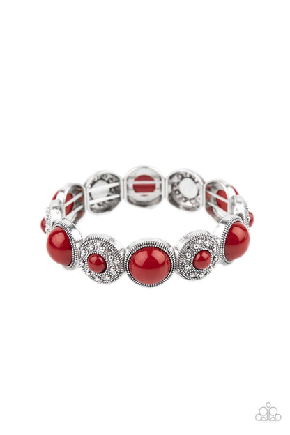 Paparazzi Garden Flair Red Bracelet. Red Floral Bracelet. $5 Jewelry. Affordable. Subscribe & Save