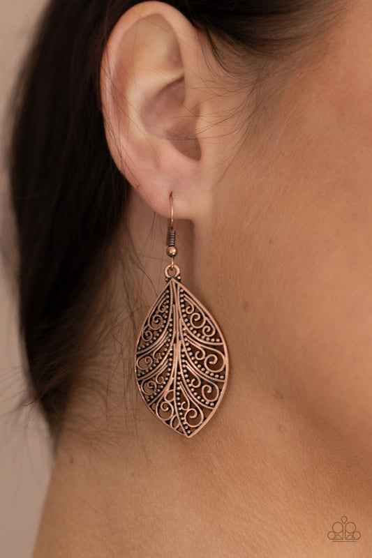 Paparazzi Earring ~ One VINE Day - Copper