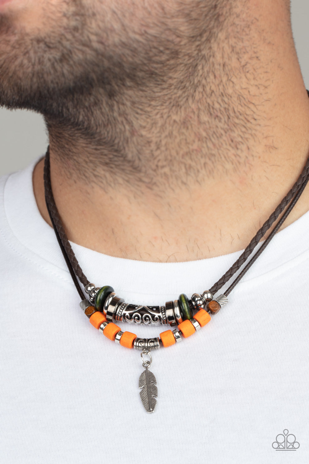 Paparazzi Fly Away HOMESPUN Multi Urban Necklace For Men. Free Shipping. #P2UR-MTXX-037XX