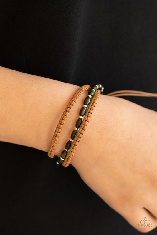 Paparazzi Refreshingly Rural Green Bracelet. Get Free Shipping. #P9UR-GRXX-156XX. Wooden Beads