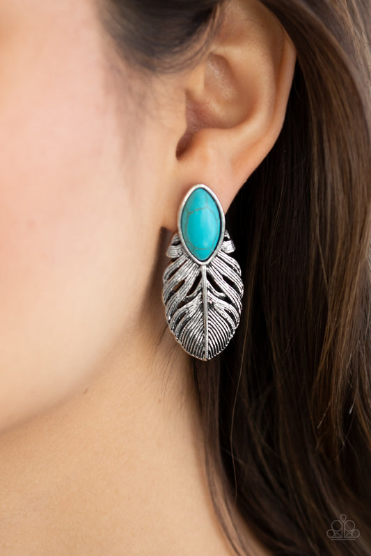 Paparazzi Earring ~ Rural Roadrunner - Blue Post Style Earring