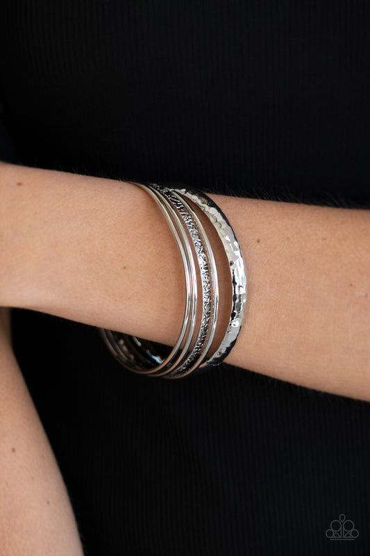 Paparazzi Get Into Gear Silver Bracelet