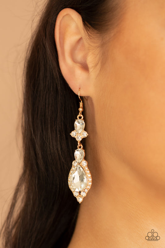 Paparazzi Earring ~ Fully Flauntable - Gold