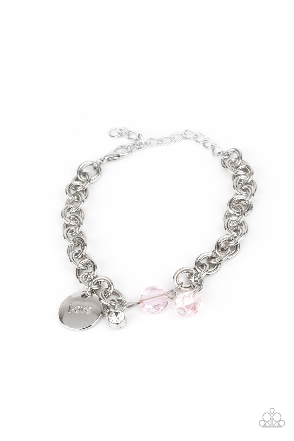 Lovable Luster - Pink Bracelet Paparazzi Accessories. Valentine $5 Jewelry. #P9RE-PKXX-229XX