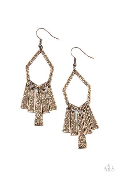 Paparazzi Museum Find - Brass Earrings $5 Accessories. Subscribe & Save! #P5BA-BRXX-035XX 