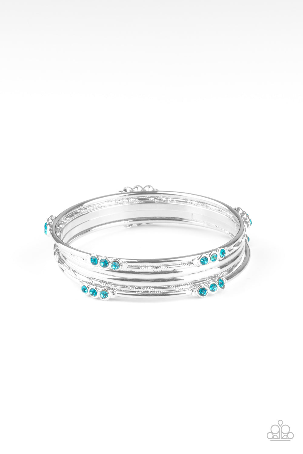 Stackable Sparkle - Blue Bangle Bracelet Paparazzi Accessories