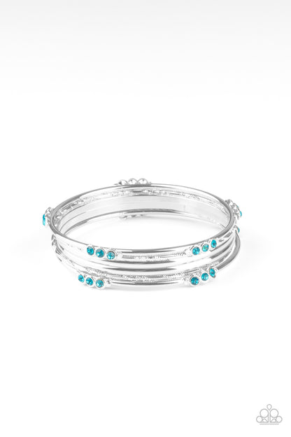 Stackable Sparkle - Blue Bangle Bracelet Paparazzi Accessories