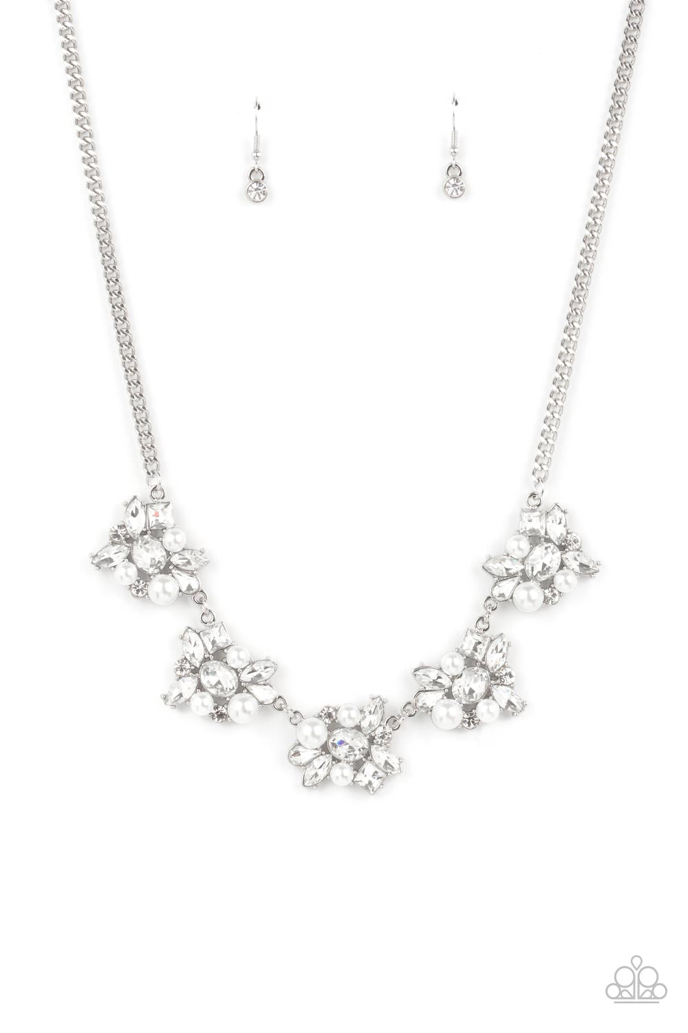 HEIRESS of Them All White Necklace Paparazzi Accessories. Get Free Shipping! #P2RE-WTXX-533XX. EMP