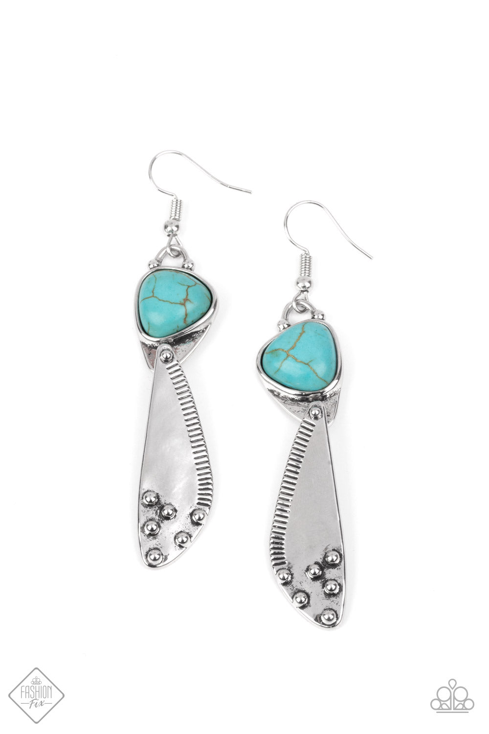 Paparazzi Going-Green Goddess Blue Turquoise Stone Earring