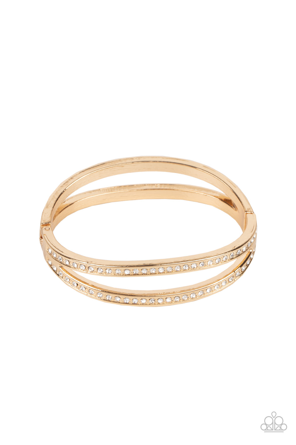 A Show of FIERCE Bracelet in Gold. #P9RE-GDXX-303XX. Hinged Closure. Get Free Shipping.