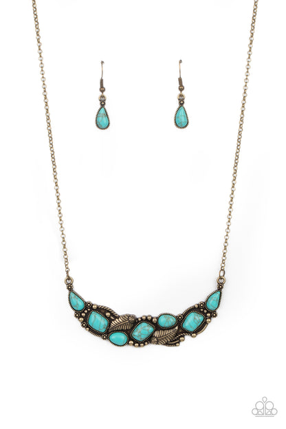 Paparazzi Cottage Garden Brass Necklace. #P2SE-BRXX-103YE. Subscribe & Save. Turquoise Stone