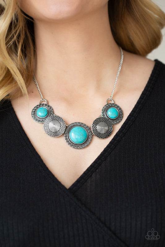 Canyon Cottage - Blue Turquoise Necklace Paparazzi Accessories. Get Free Shipping 