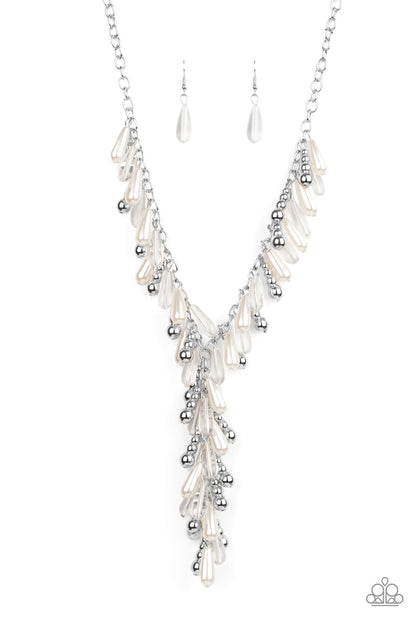 Dripping With DIVA-ttitude - White Necklace Paparazzi Accessories $5 Jewellery #P2ST-WTXX-089XX