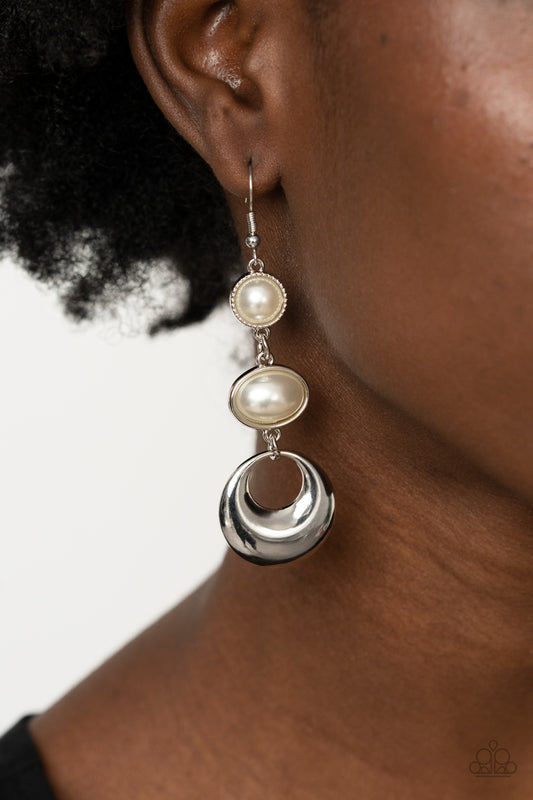 Paparazzi Bubbling To The Surface White Pearl Earrings. Get Free Shipping. #P5RE-WTXX-506XX